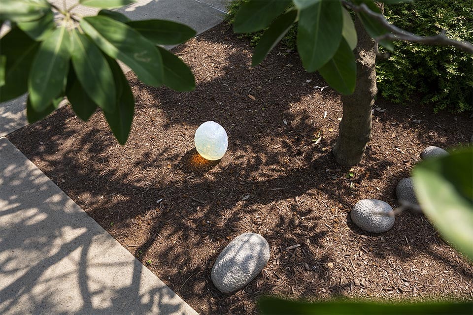 Objects of Common Interest, Offerings-Rock III (2000) joins Isamu Noguchi’s Practice Rocks in Placement ( 1982-83) in The Noguchi Museum’s garden. Photo Brian W. Ferry