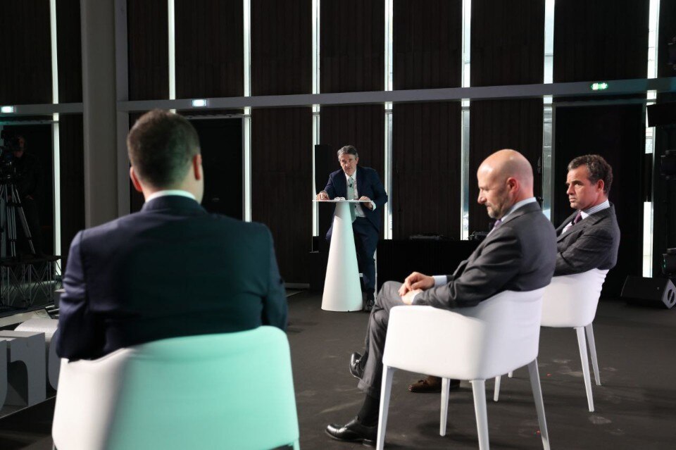 Walter Mariotti con Nino Tronchetti Provera, Simone Venturini, Davide Maggi. Foto Mirko Cecchi