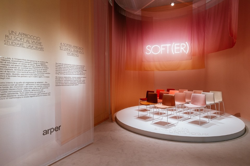 Arper stand by Studio Maio at Rho Fiera, Salone del Mobile.Milano 2019. Photo Gabriele Zanon