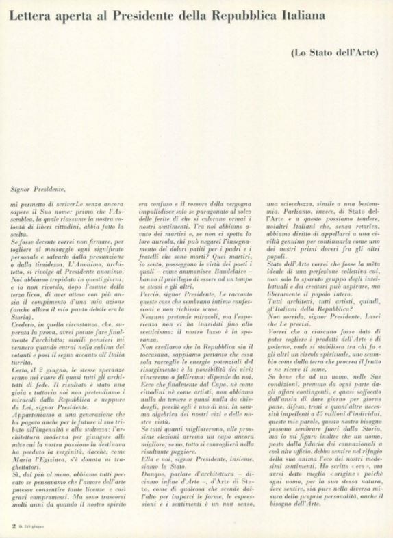 domus - ernesto nathan rogers - lettera al presidente della repubblica, 1946