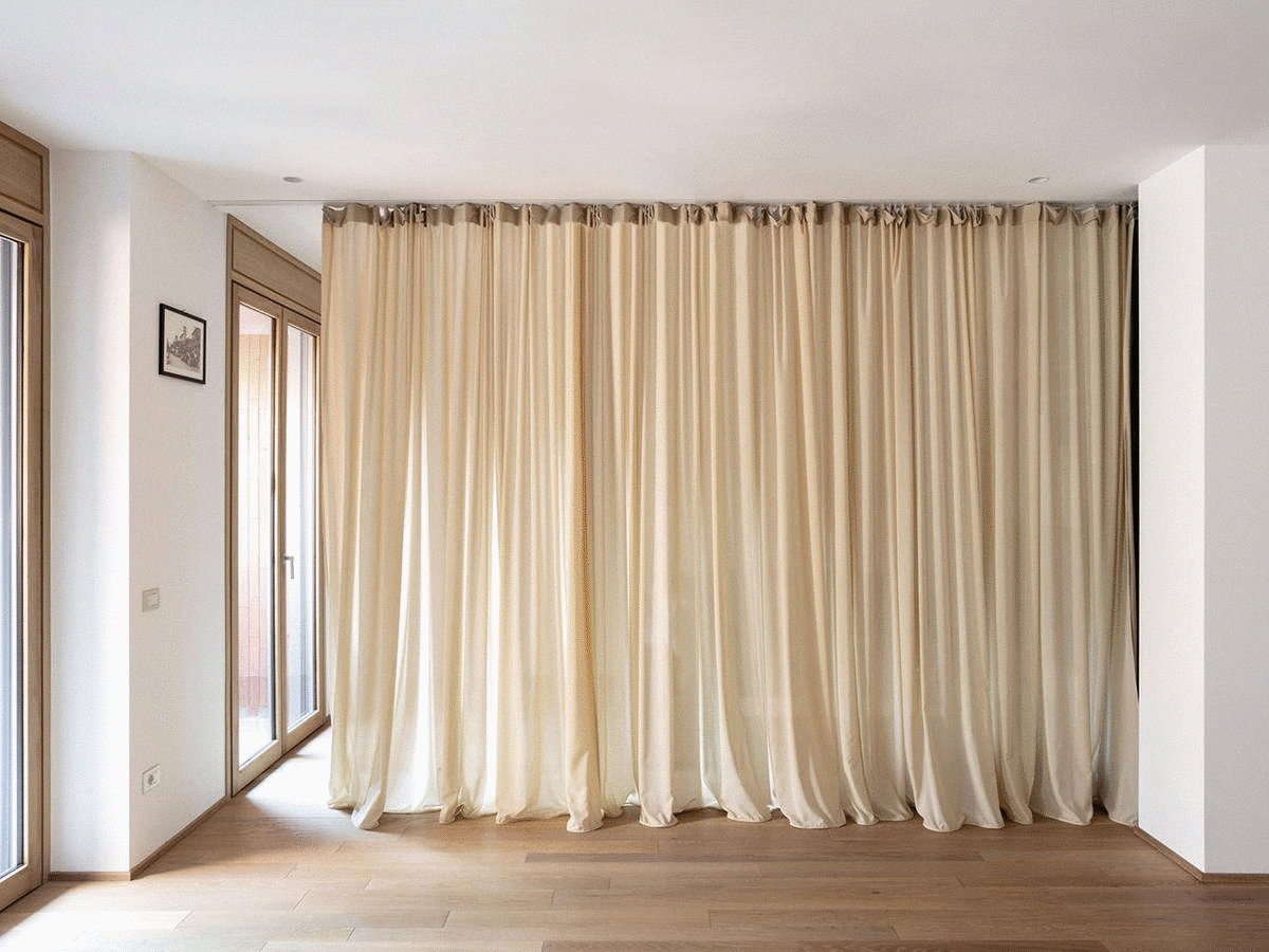 An interior with a curtain in Milan