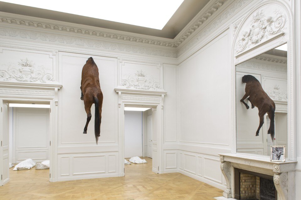 Maurizio Cattelan, Not Afraid of Love, veduta della mostra alla Monnaie de Paris