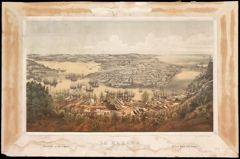 Eduardo Laplante, Havana: Panorama of the City and Bay, ca. mid-1850s, lithograph. Getty Research Institute, Los Angeles