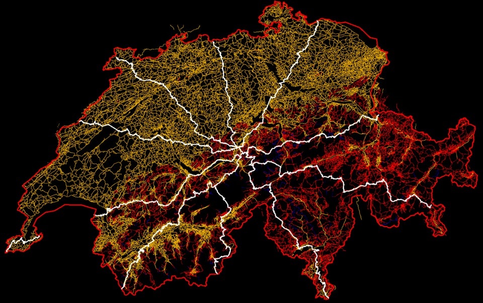 Img 11. Mappa del percorso di Pierre-Philippe Hofmann attraverso la Svizzera