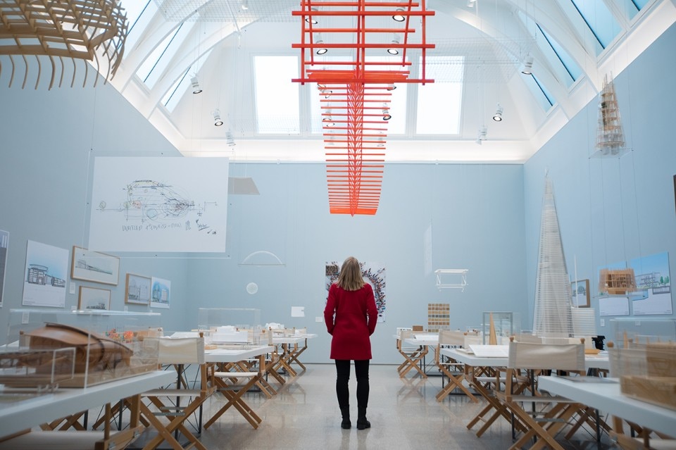 Vista della mostra “Renzo Piano: The Art of Making Buildings”