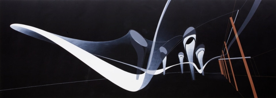Zaha Hadid Architects, Serpentine North Gallery, Perspective painting of the Serpentine extension
