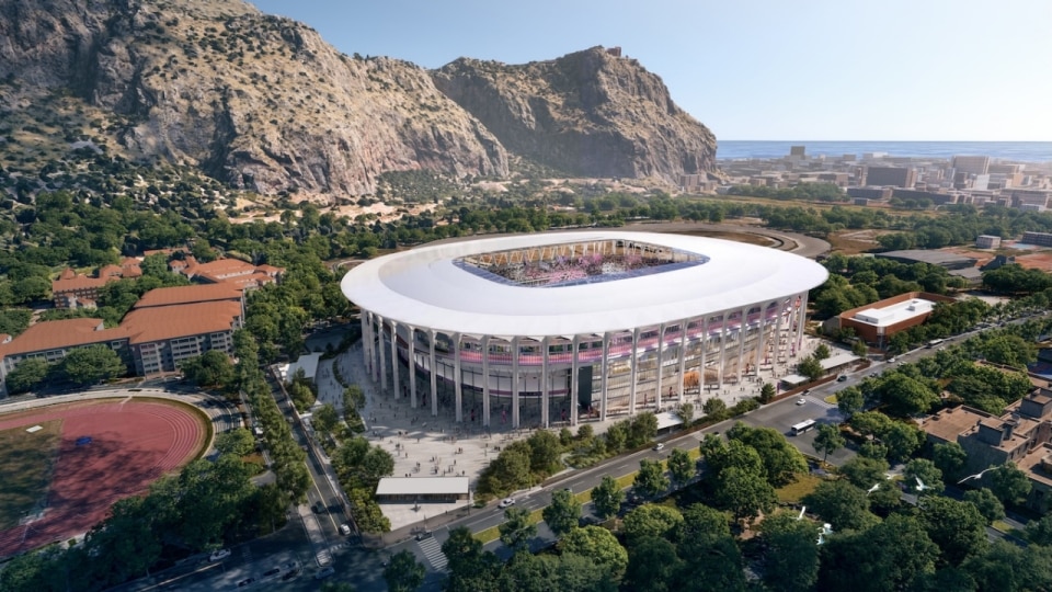 Populous, rinnovamento stadio Renzo Barbera, Palermo, Italia, in corso. Render courtesy Populous