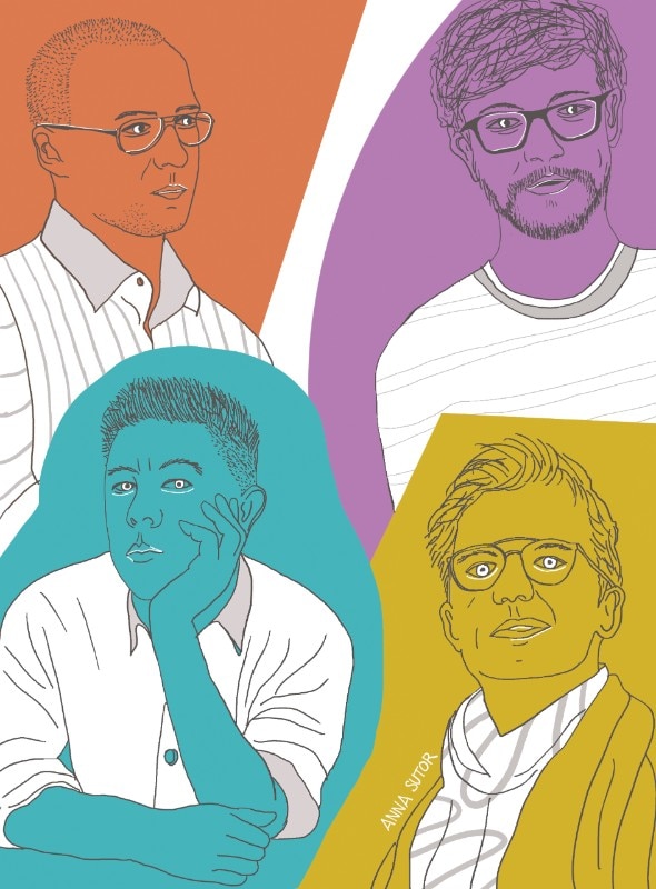 Tavola Rotonda con Fabrizio Prati, Gideon Boie, Ma Yansong, Kristian Koreman. Illustrazione Anna Sutor Tavola Rotonda con Fabrizio Prati, Gideon Boie, Ma Yansong, Kristian Koreman. Illustrazione Anna Sutor