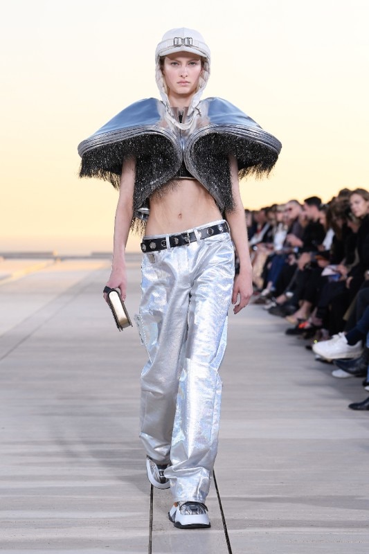 San Diego, USA. 12th Feb, 2022. Details on the runway at the Louis Vuitton  fashion show fashion show at the Salk Institute for Biological Studies in  San Diego CA on May 12