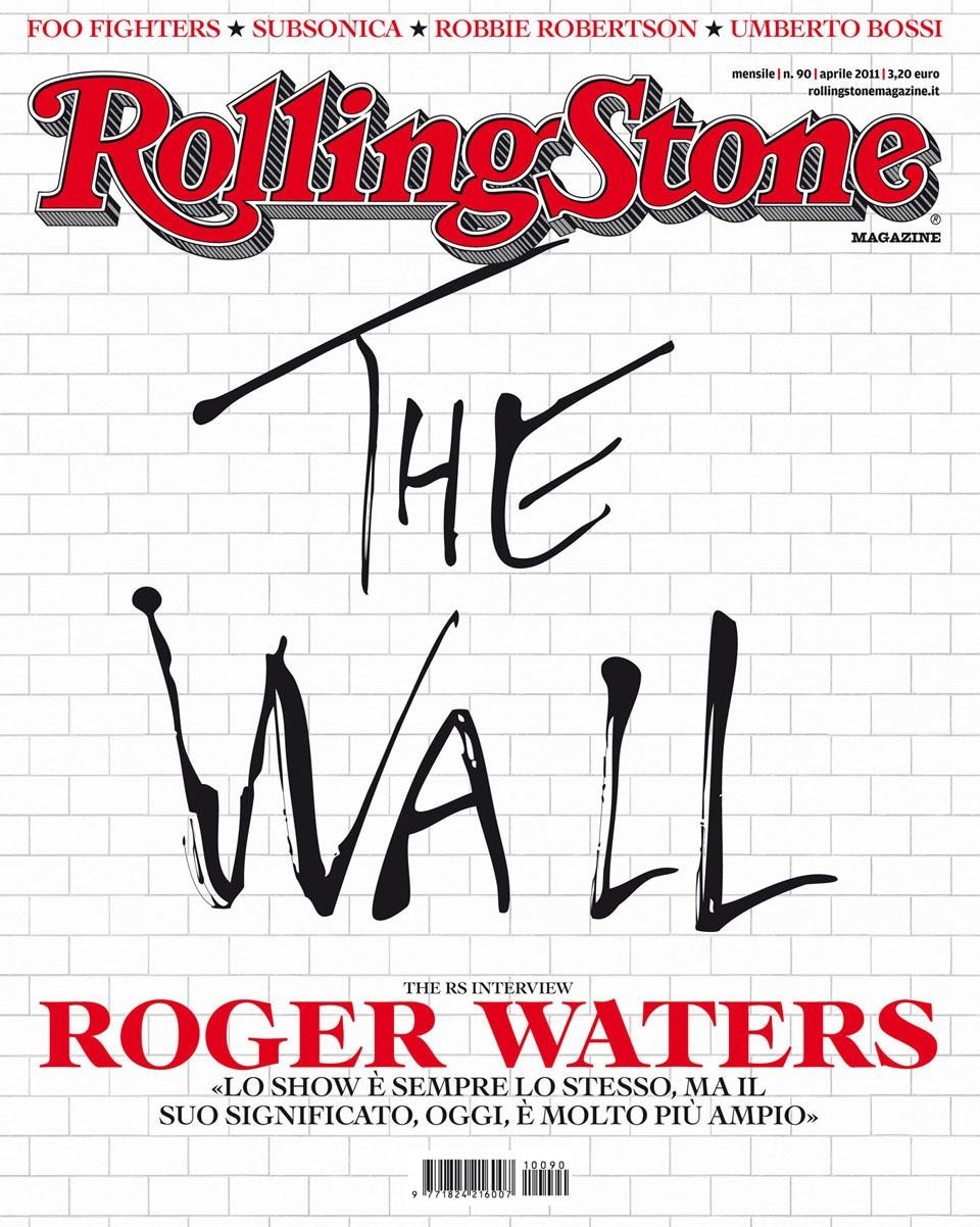 La copertina di aprile di <i>Rolling Stone</i> è dedicata a Roger Waters (in questi giorni in concerto a Milano). All'interno della rivista, RS Casa, un inserto speciale dedicato alla Casa, si apre con l'immagine di un martello, quello che nel famoso video <i>The Wall</i> dei Pink Floyd viene usato per abbattere il muro.