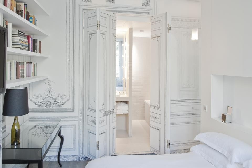 Una delle dieci camere da letto trompe-l'oeil.