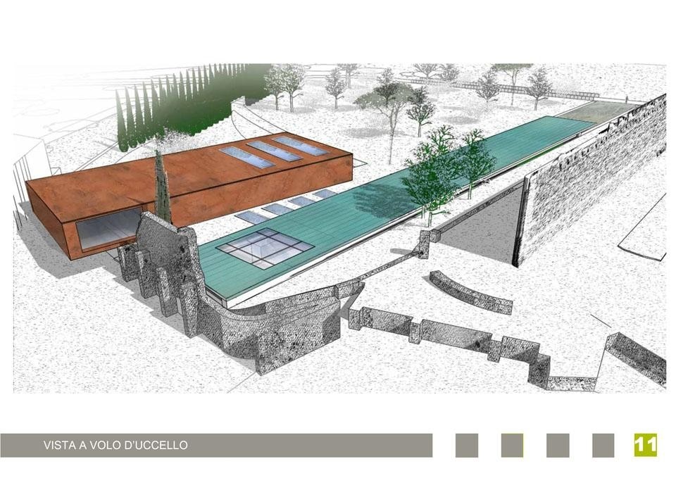 Museo Materiale. Visitor Center e spazio per esposizioni permanenti a Villa Adriana. Progetto vincitore del gruppo: Pavilonis, McLoughlin, Boschello, Garcia Aria, Barrera Ramirez, Di Fonzo, Barsottini
