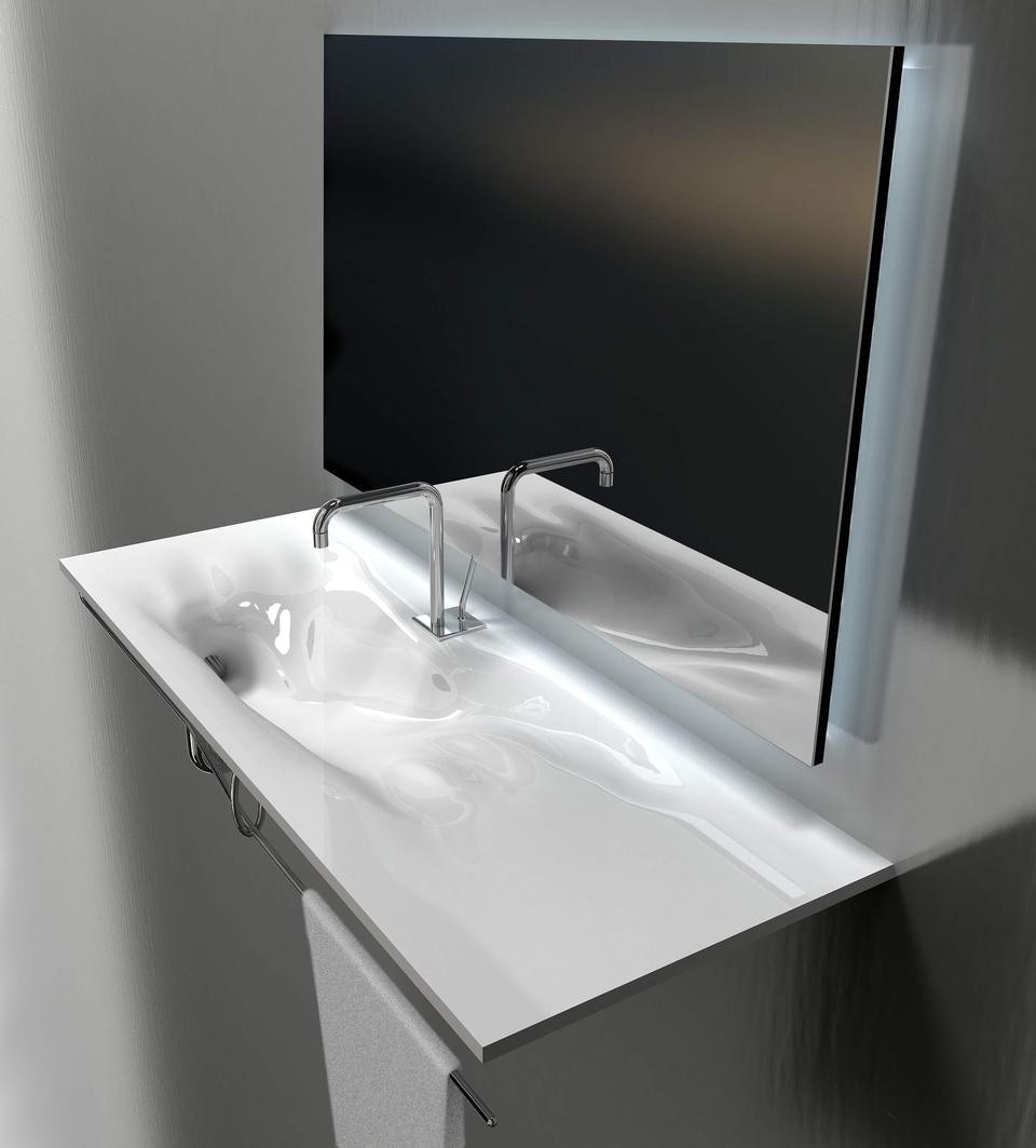 Il lavabo della serie Impronta di Massimiliano e Doriana Fuksas per Catalano