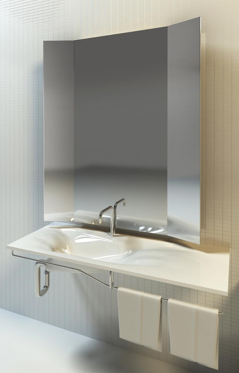 Il lavabo della serie Impronta di Massimiliano e Doriana Fuksas per Catalano