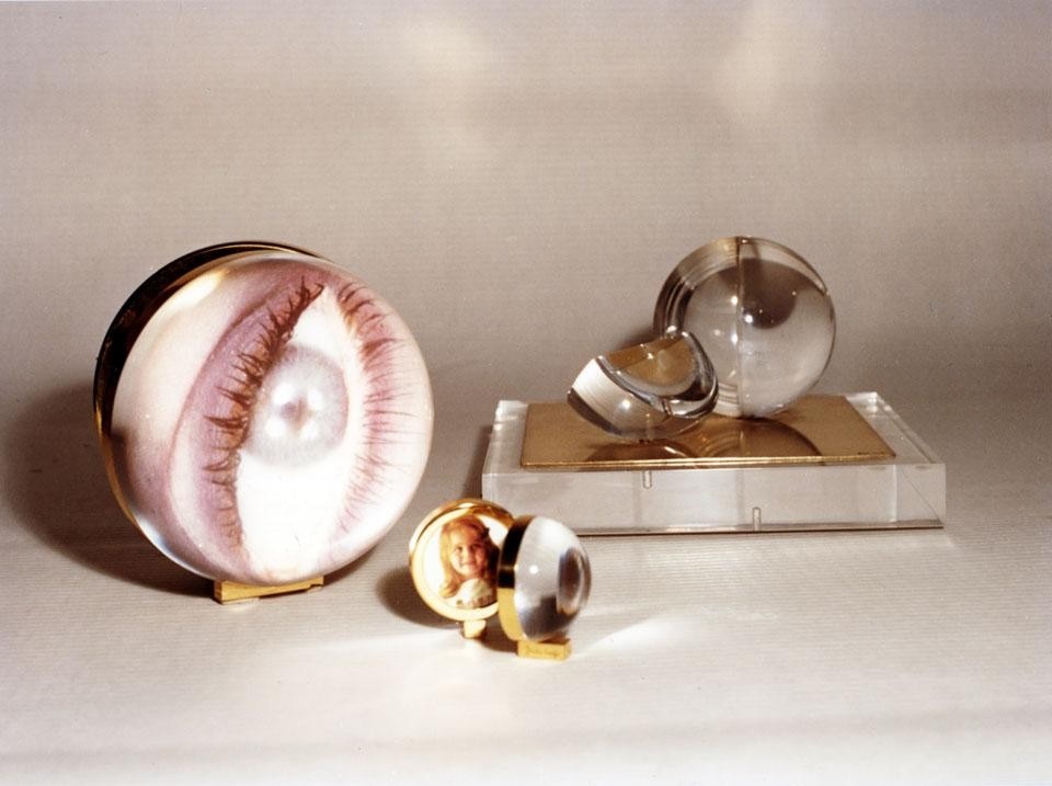 Sfere, plexiglass, ottone, 1970