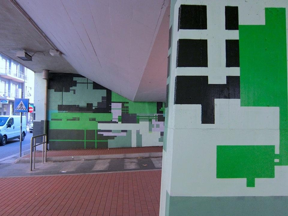 Cavalcavia di Corvetto a Milano con un’opera di design ambientale dell'artista Zedz