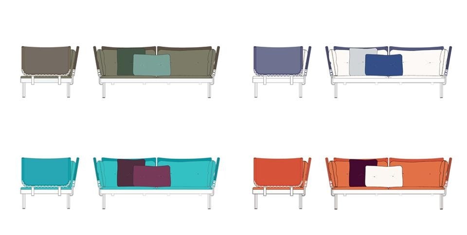 Tropez di Stefan Diez per Gandia Blasco è disponibile in otto colori e diverse combinazioni di materiali 