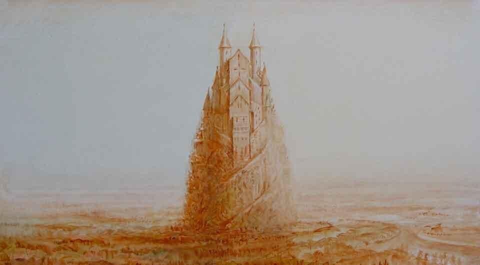 Ilya & Emilia Kabakov, <i>Evening #2</i>, 2005, olio su tela, 87x155 cm. Courtesy Galleria Lia Rumma, Milano/Napoli