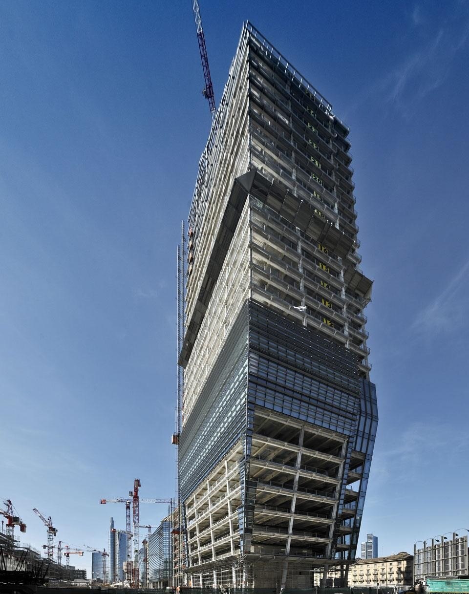 Vista del cantiere della Torre. Courtesy Stahlbau Pichler
