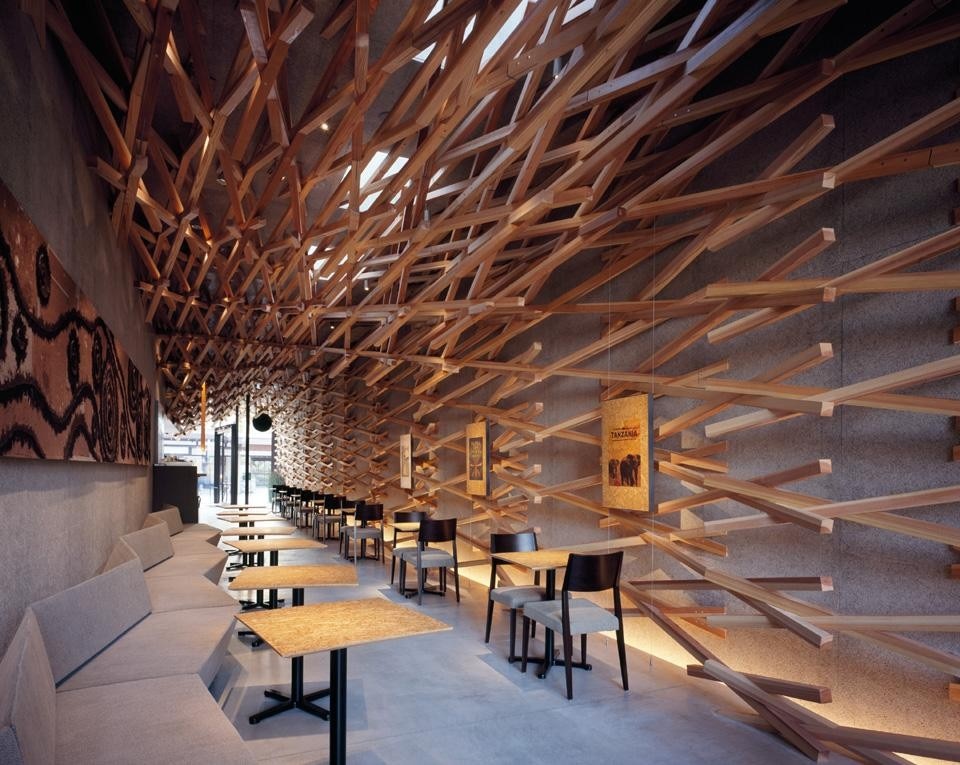 Kengo Kuma, Dazaifu Tenmangu Omotesando's Starbucks Coffee shop Kengo Kuma, Dazaifu Tenmangu Omotesando's Starbucks Coffee shop