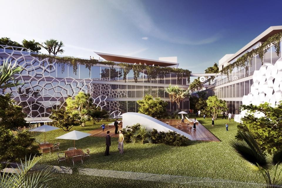 Il complesso multiuso per Brasilia, Forte, Gimenes & Marcondes Ferraz Arquitetos, il giardino pensile, render