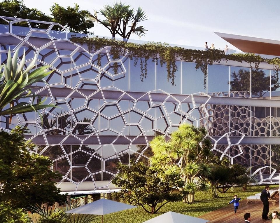 Il complesso multiuso per Brasilia, Forte, Gimenes & Marcondes Ferraz Arquitetos, il giardino pensile, render