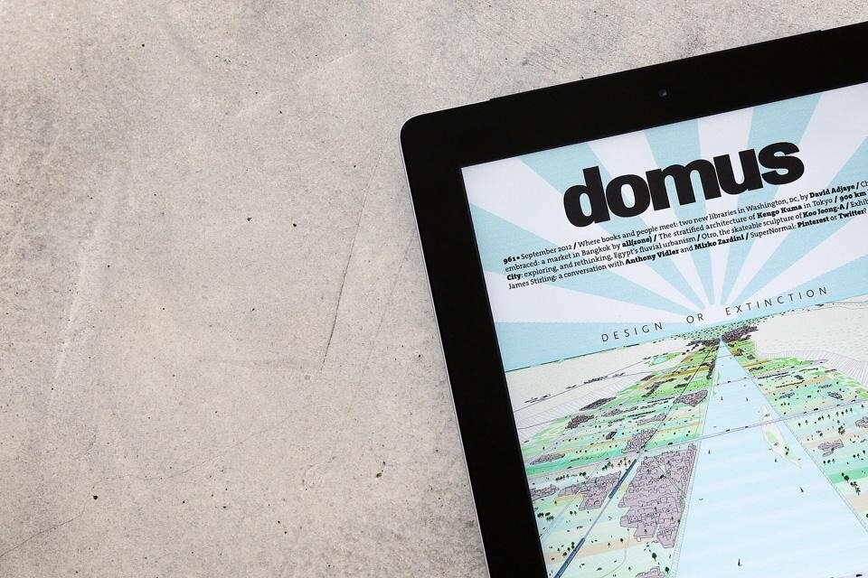 La versione di Domus per iPad sarà disponibile da metà settembre su Apple Newsstand

