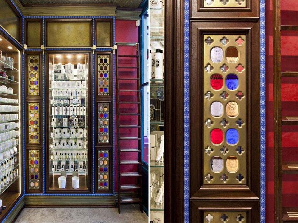 Nuovi interni della boutique Diptyque, nel Leadenhall Market di Londra, disegnati dal designer Christopher Jenner in puro stile vittoriano. Photo © Michael Franke