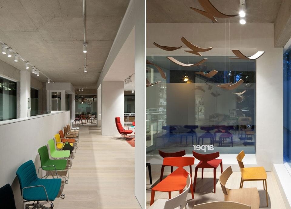 Nuovo showroom Arper disegnato da 6A Architects a Londra. Photo © Andy Stagg