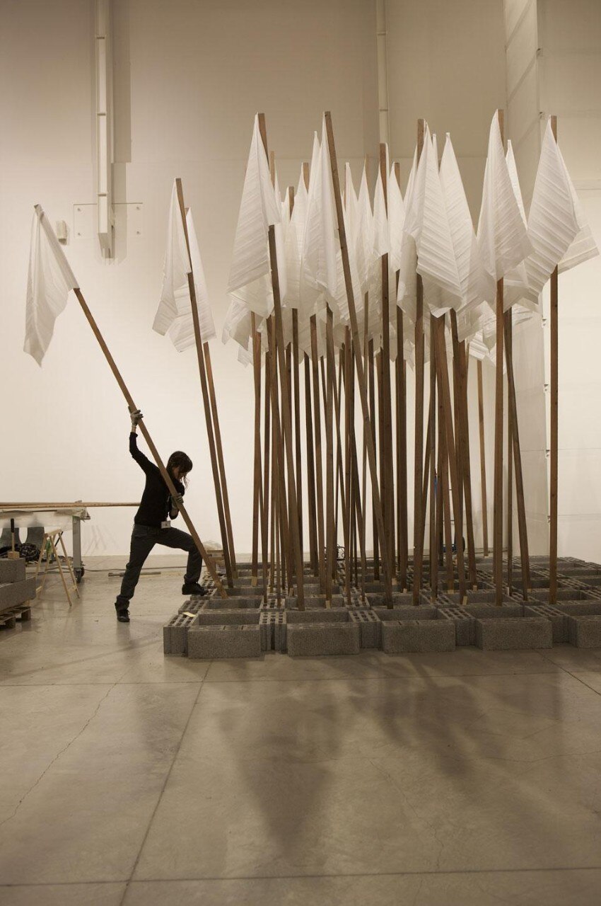 Mario Ceroli, "Faccia a faccia", vedute di allestimento della mostra, MAMbo, Bologna 2012