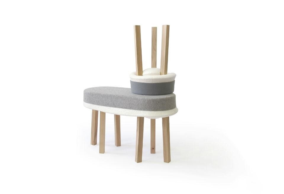 In apertura e sopra: Rachel Griffin, sgabello e panca Swell. Uno dei 21 progetti selezionati al [D³] Contest, imm Cologne 2013