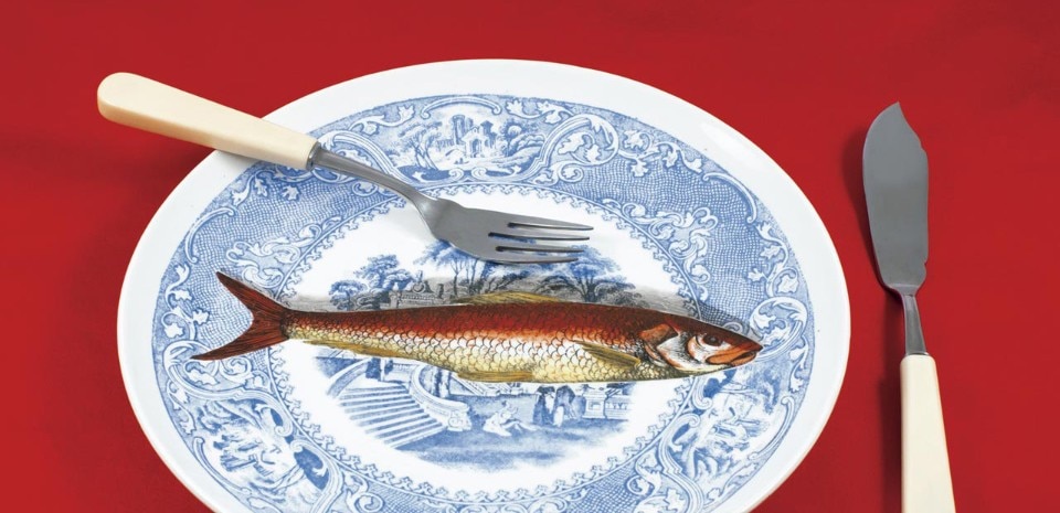 Fornasetti piatto della serie Piscibus