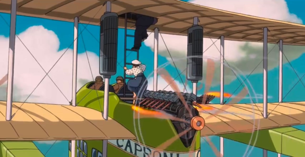 Un fotogramma del film <i>Si alza il vento</i> di Hayao Miyazaki
