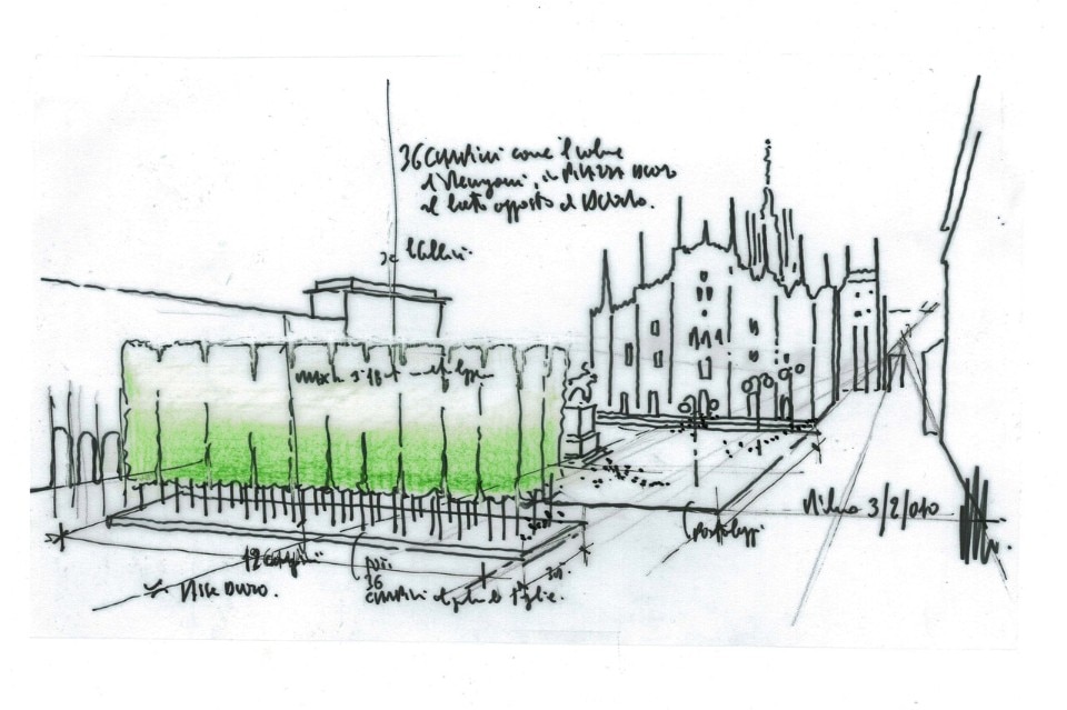 Renzo Piano e Claudio Abbado, Progetto 90.000 alberi a Milano, proposta per piazza del Duomo, 2010