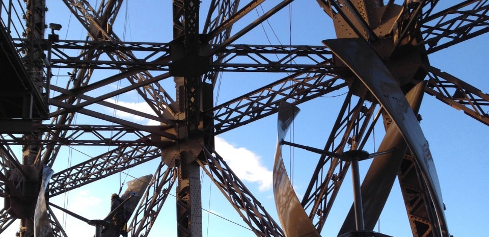 UGE International Ltd., installation of two wind turbines on the Eiffel Tower, Paris