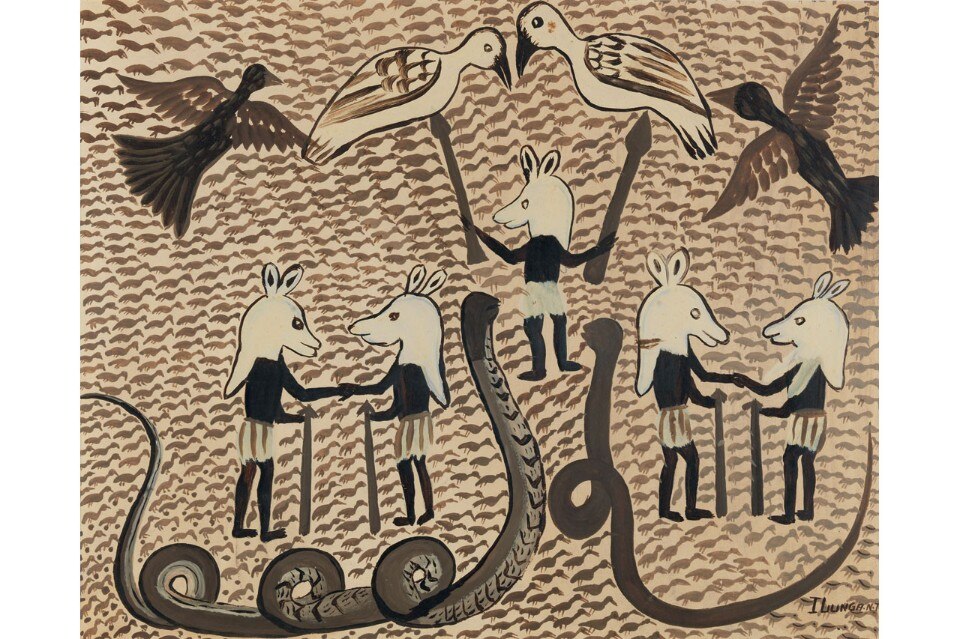 Ilunga, <i>Untitled</i>, c. 1950. Oil on paper, 35 × 43.5 cm. Collection Pierre Loos, Brussels  © Norbert Ilunga. Photo © André Morin