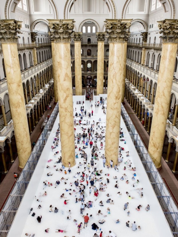﻿﻿﻿Snarkitecture, The Beach, view of the installation at the National Building Museum, Washington, D.C.
