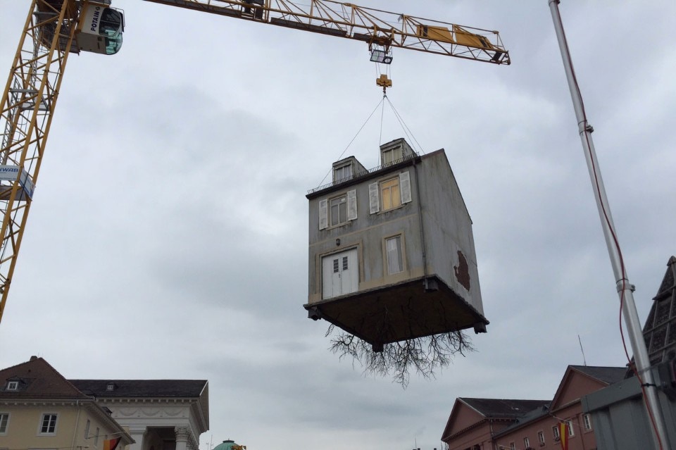 Leandro Erlich, <i>Pulled by the roots</i>, 2015. ZKM, Karlsruhe, Germany