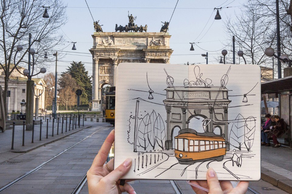 Sketchmob in tram