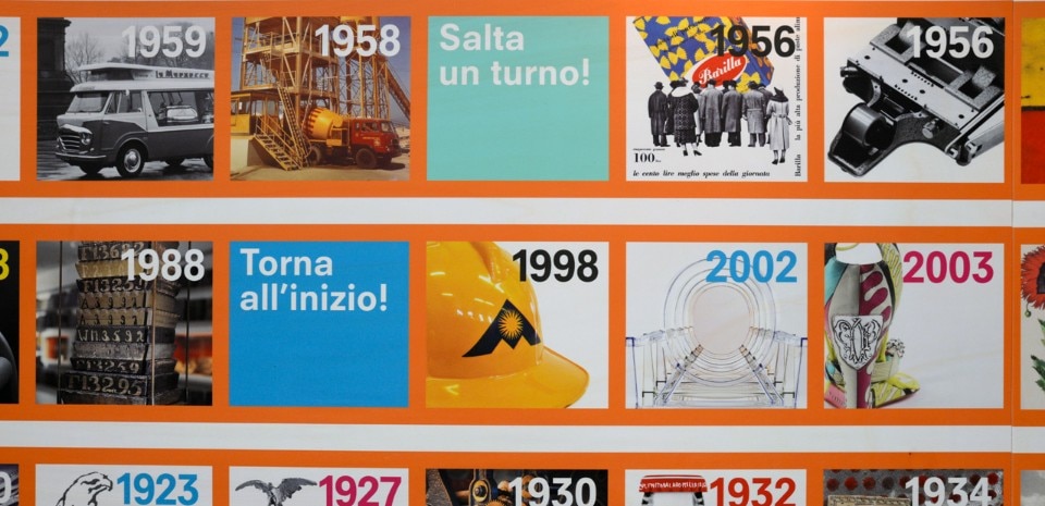 “Il grande gioco dell’industria”, vista dell'allestimento allo Mostrami Factory @Folli50.0, Milano