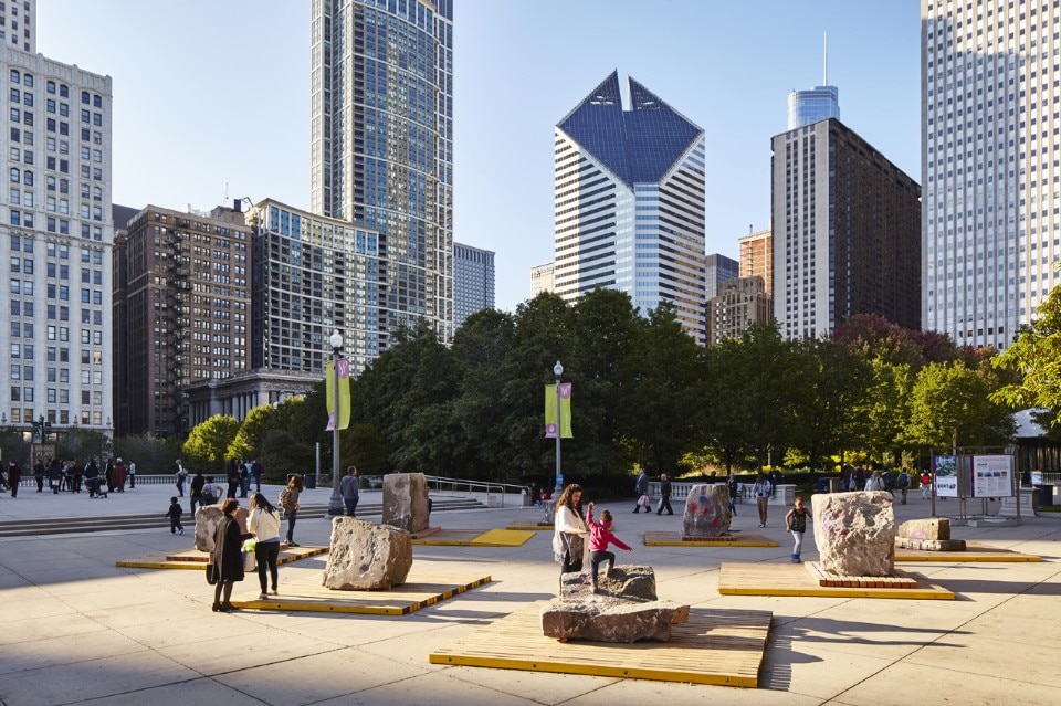The School of the Art Institute of Chicago’s Department of Architecture, Interior Architecture and Designed Objects and NLÉ, Rock, Millennium Park, Chicago. Photo by Tom Harris, © Hedrich Blessing. Courtesy of the Chicago Architecture Biennial