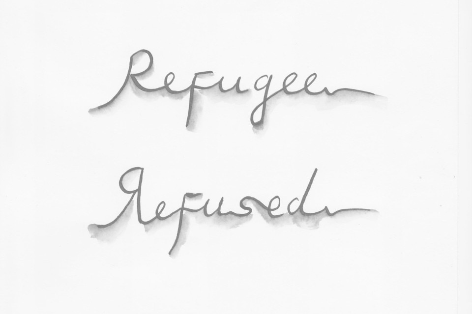 Babi Badalov, <i>Refugee Refused</i>, 2015, inchiostro sucarta, cm 32x24 (dettaglio). Courtesy Laura Bulian Gallery