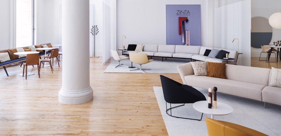 Vista dello showroom Arper a New York