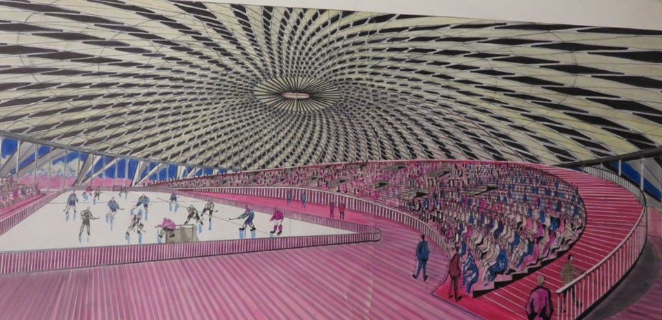 Pier Luigi Nervi con William and Tazewell&Associates, Sport Arena nel Cultural and Convention Center di Norfolk (USA) (1965-71). Collezione MAXXI Architettura. Archivio Pier Luigi Nervi. Courtesy Fondazione MAXXI