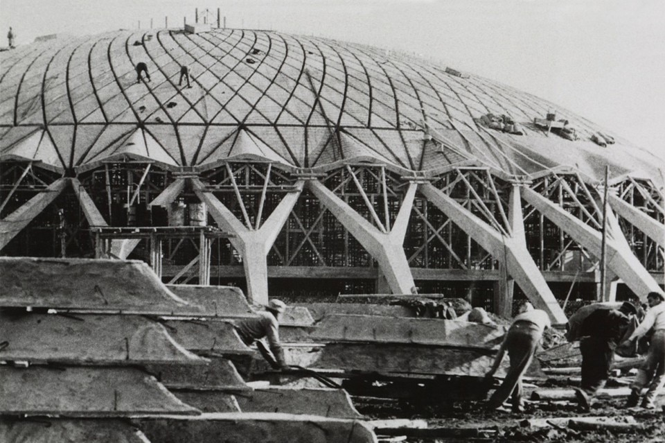 Pier Luigi Nervi e Annibale Vitellozzi, Palazzetto dello Sport a Roma (1956-57). Collezione MAXXI Architettura. Archivio Pier Luigi Nervi. Courtesy Fondazione MAXXI