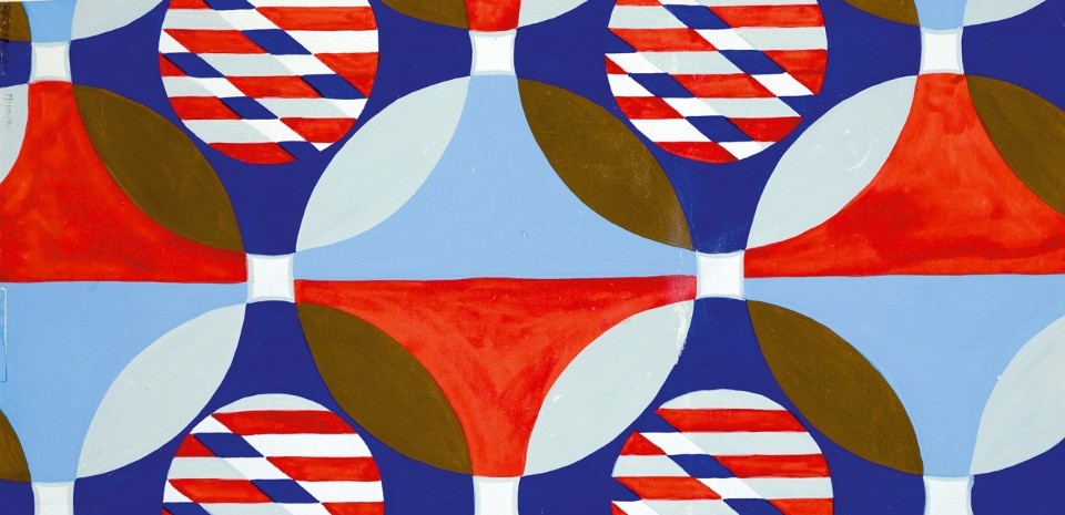 Bruno Munari, Progetto grafico per tessuto, 1950  tempera su cartoncino