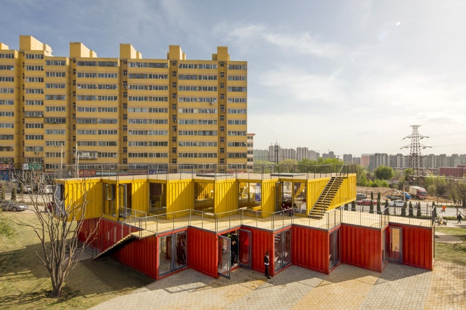 People’s Architecture Office, Container Stack Pavilion, Taiyuan, China, 2015