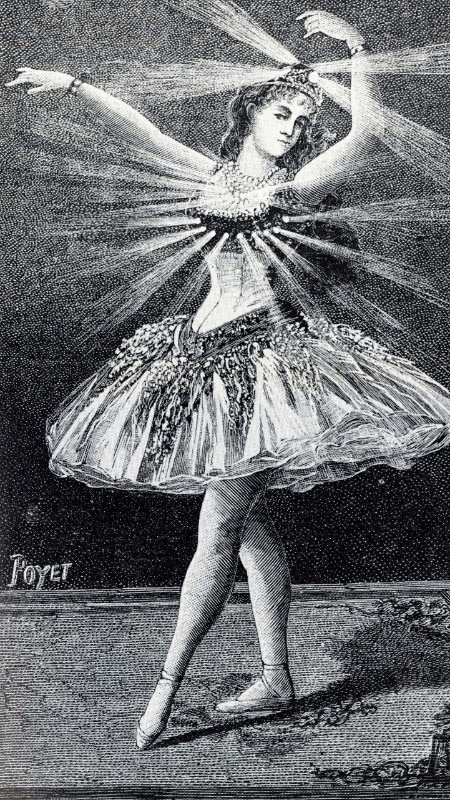 Ballerina con costume a illuminazione elettrica, ca. 1881. Hopkins, Albert A. Stage Illusions e Scientific Diversions Including Trick Photography, New York, Munn & Co. 1901