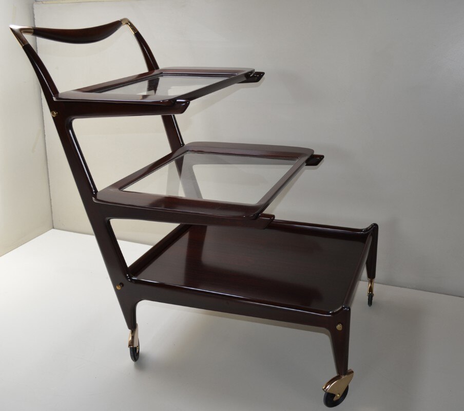 Ico Parisi, carrello in mogano, realizzazione Angelo De Baggis, 1955