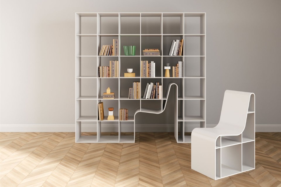 Sou Fujimoto, Bookchair for Alias, render, 2017